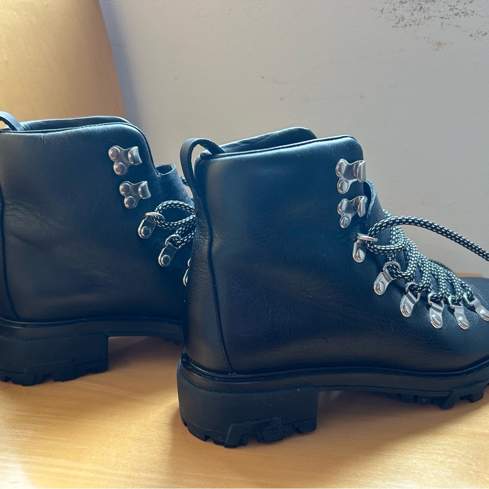 rag & bone Black Leather Lace Up Boots